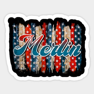 Retro Pattern Merlin 80s 90s Birthday Vintage Style Sticker